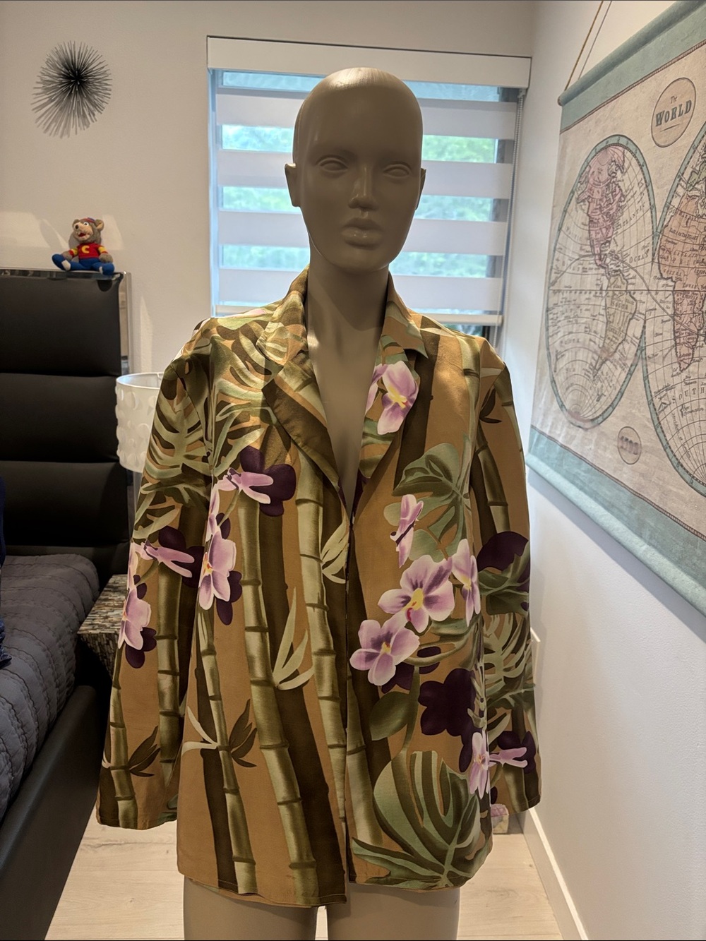 Harve Benard Olive & Lavender Floral Bamboo Blazer
